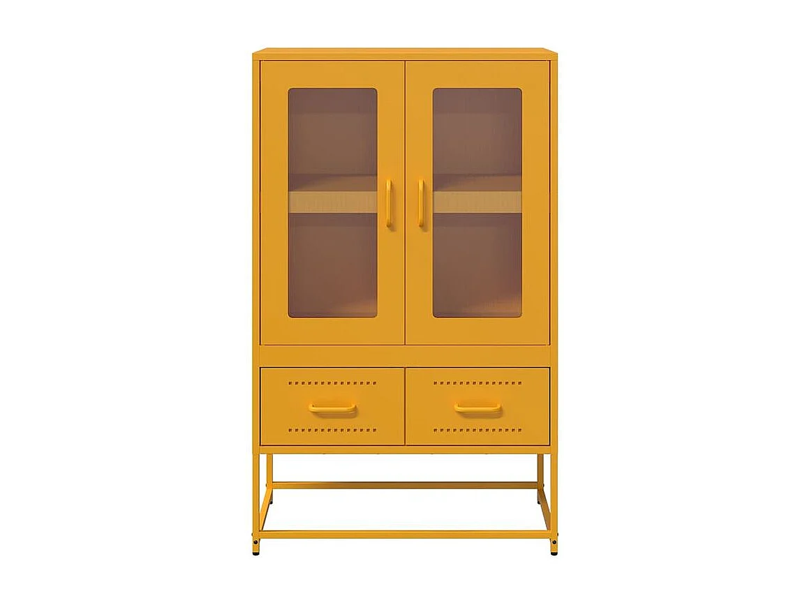 Buffet haut jaune moutarde 68x39x111,5 acier