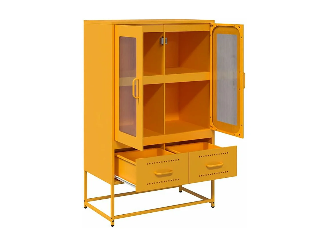 Buffet haut jaune moutarde 68x39x111,5 acier