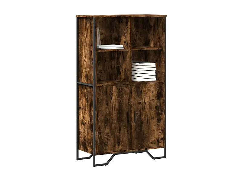 Buffet haut chêne fumé 79,5x35,5x137,5 bois d'ingénierie