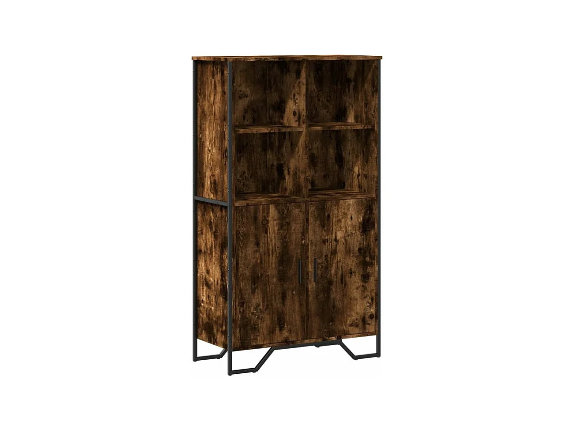 Buffet haut chêne fumé 79,5x35,5x137,5 bois d'ingénierie