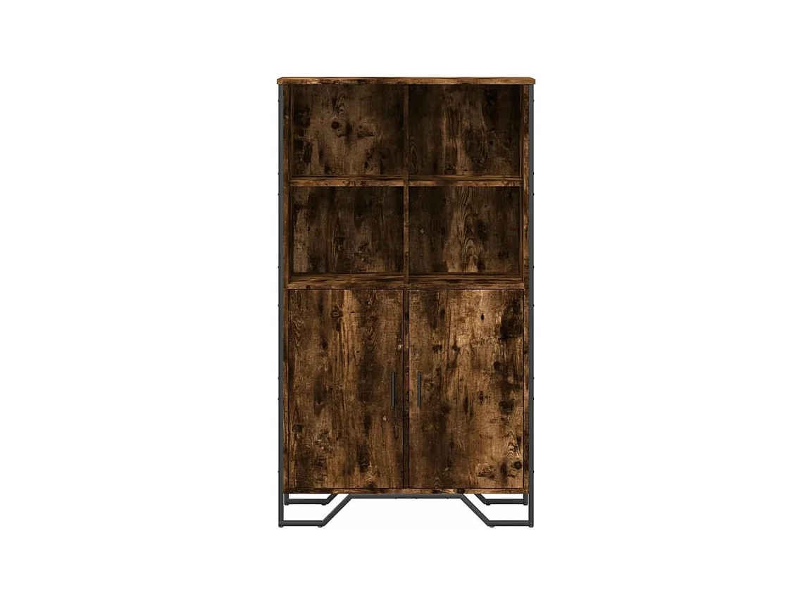 Buffet haut chêne fumé 79,5x35,5x137,5 bois d'ingénierie