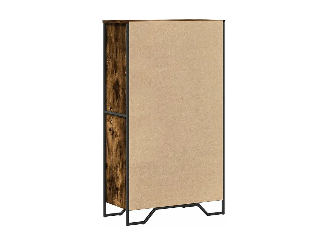 Buffet haut chêne fumé 79,5x35,5x137,5 bois d'ingénierie