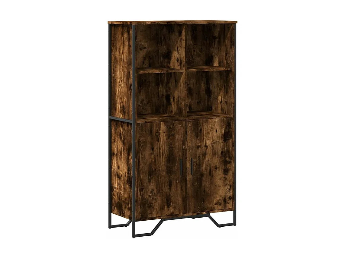 Buffet haut chêne fumé 79,5x35,5x137,5 bois d'ingénierie