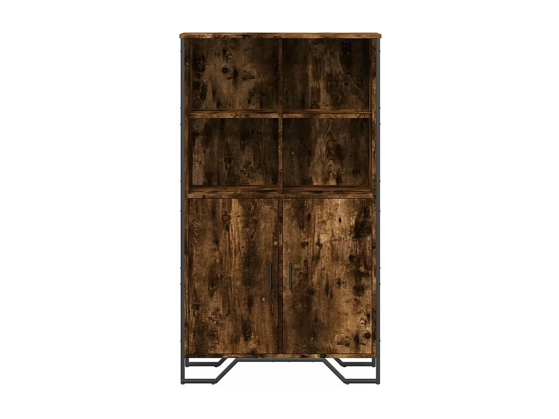 Buffet haut chêne fumé 79,5x35,5x137,5 bois d'ingénierie