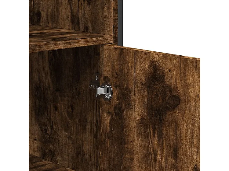 Buffet haut chêne fumé 79,5x35,5x137,5 bois d'ingénierie