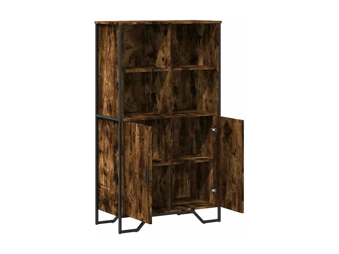 Buffet haut chêne fumé 79,5x35,5x137,5 bois d'ingénierie