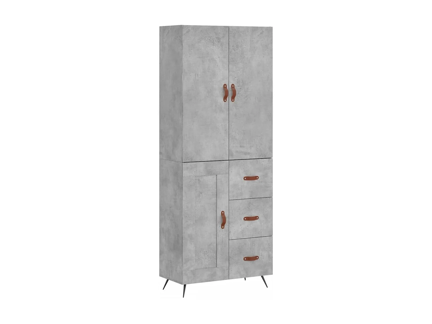 Buffet haut Gris béton 69,5x34x180 Bois d'ingénierie