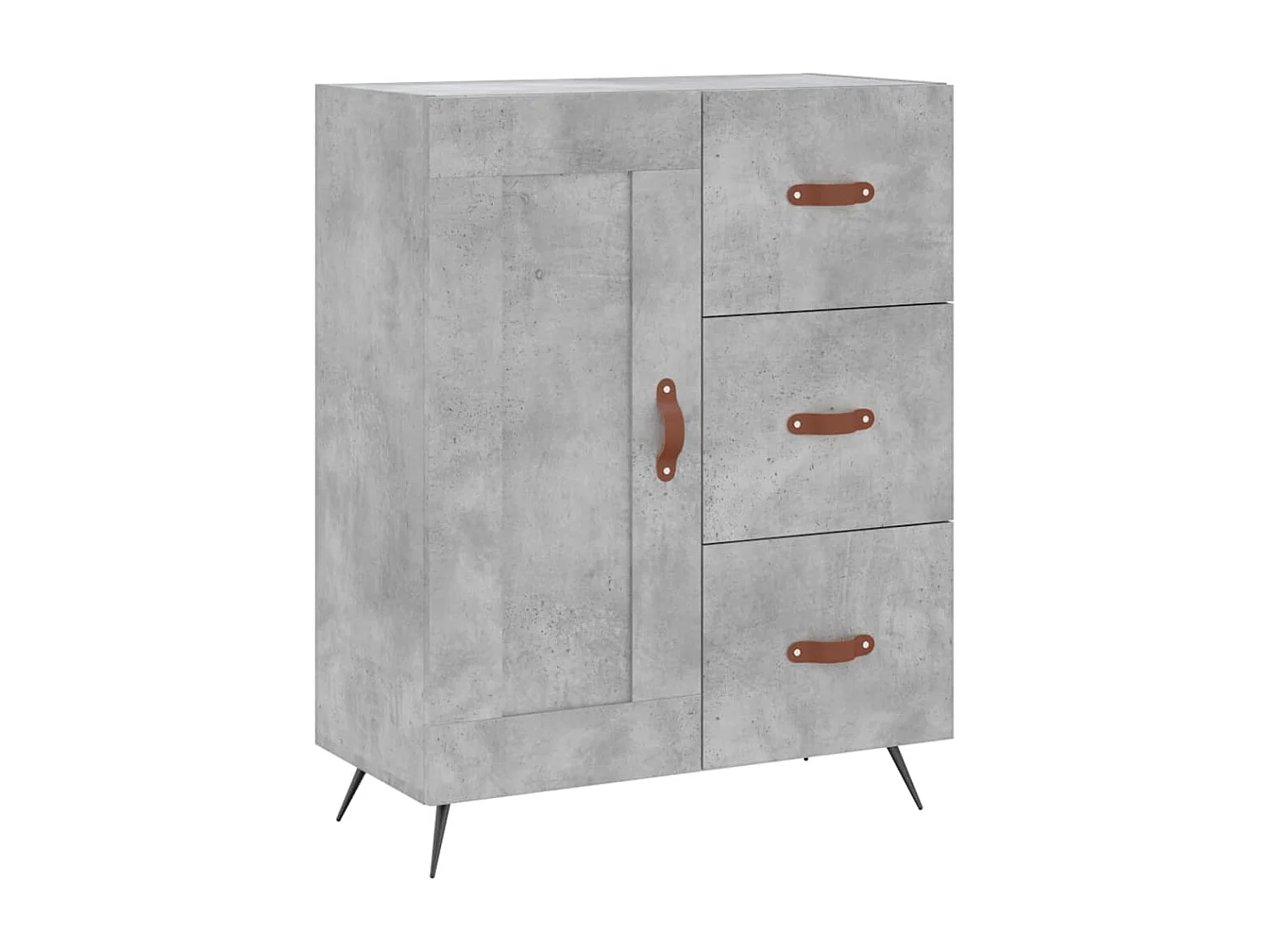 Buffet haut Gris béton 69,5x34x180 Bois d'ingénierie