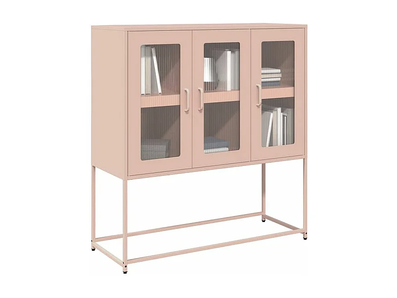 Buffet rose 100,5x39x107 acier laminé à froid