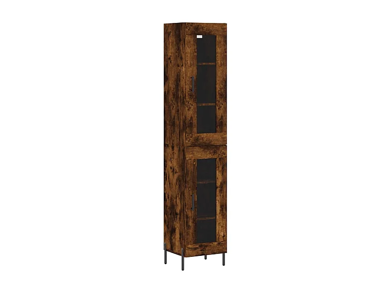 Buffet haut Chêne fumé 34,5x34x180 Bois d'ingénierie