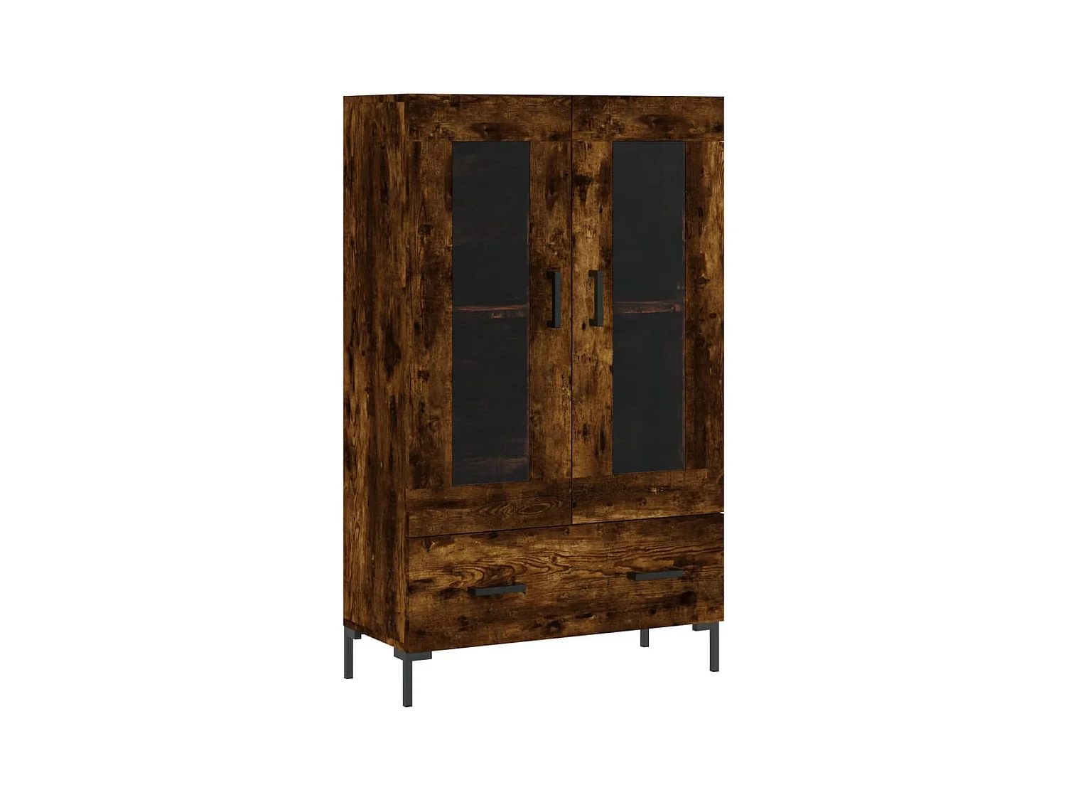 Buffet haut chêne fumé 69,5x31x115 bois d'ingénierie
