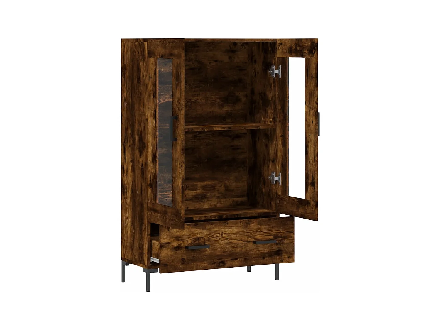 Buffet haut chêne fumé 69,5x31x115 bois d'ingénierie
