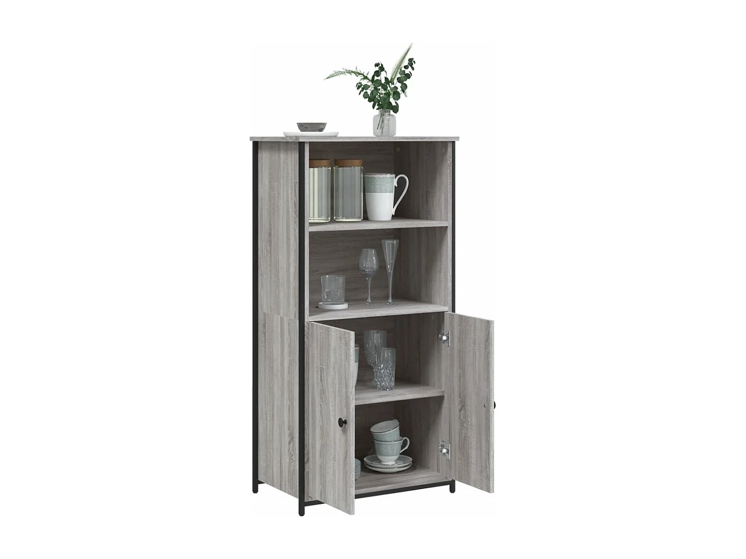 Buffet haut sonoma gris 62x36x121,5 bois d'ingénierie