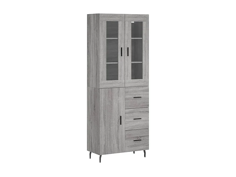 Buffet haut Sonoma gris 69,5x34x180 Bois d'ingénierie