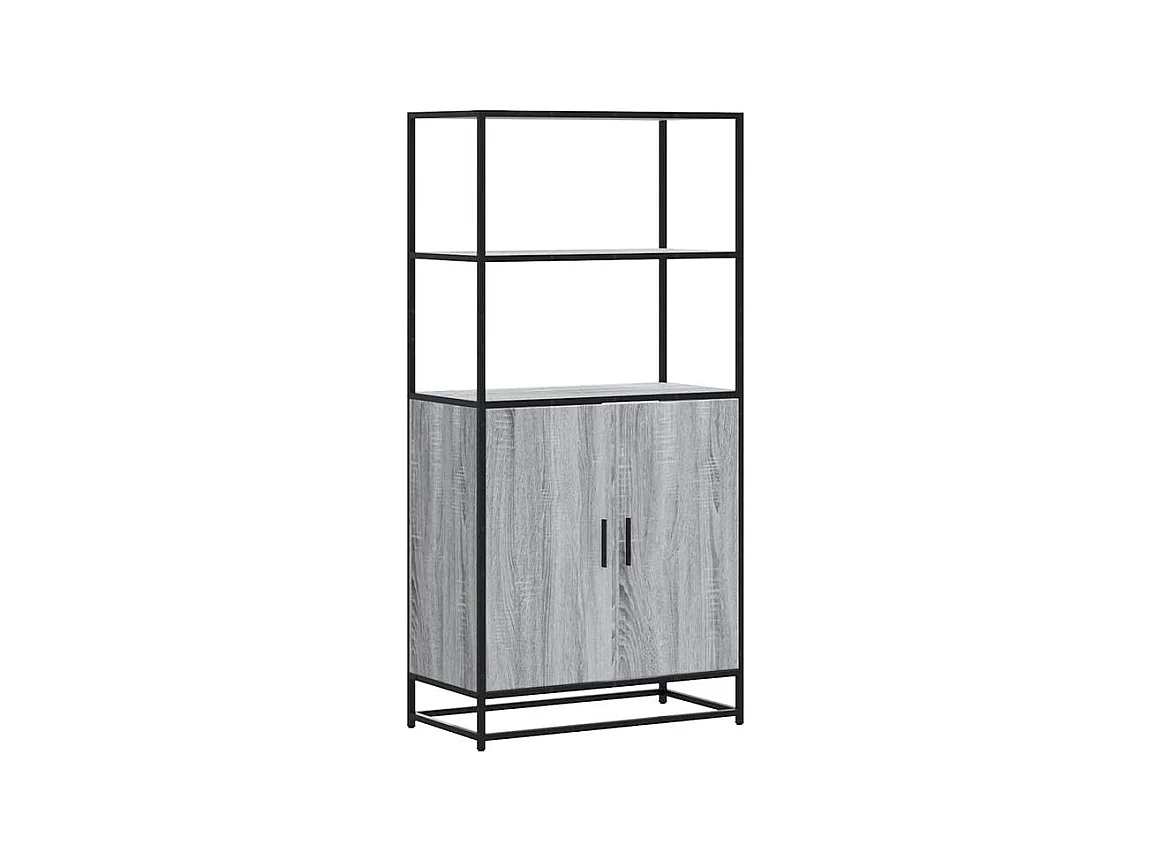 Buffet haut sonoma gris 68x35x139 bois d'ingénierie et métal