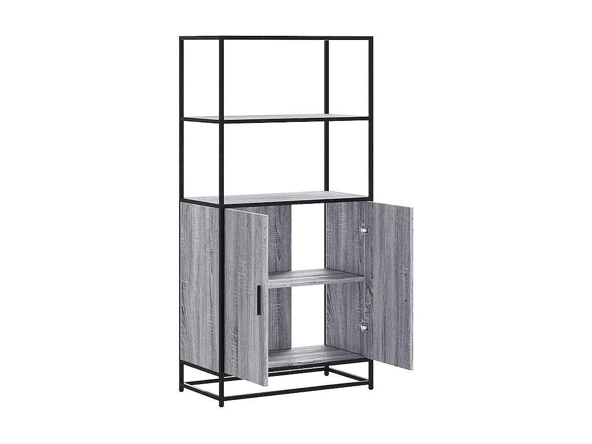 Buffet haut sonoma gris 68x35x139 bois d'ingénierie et métal