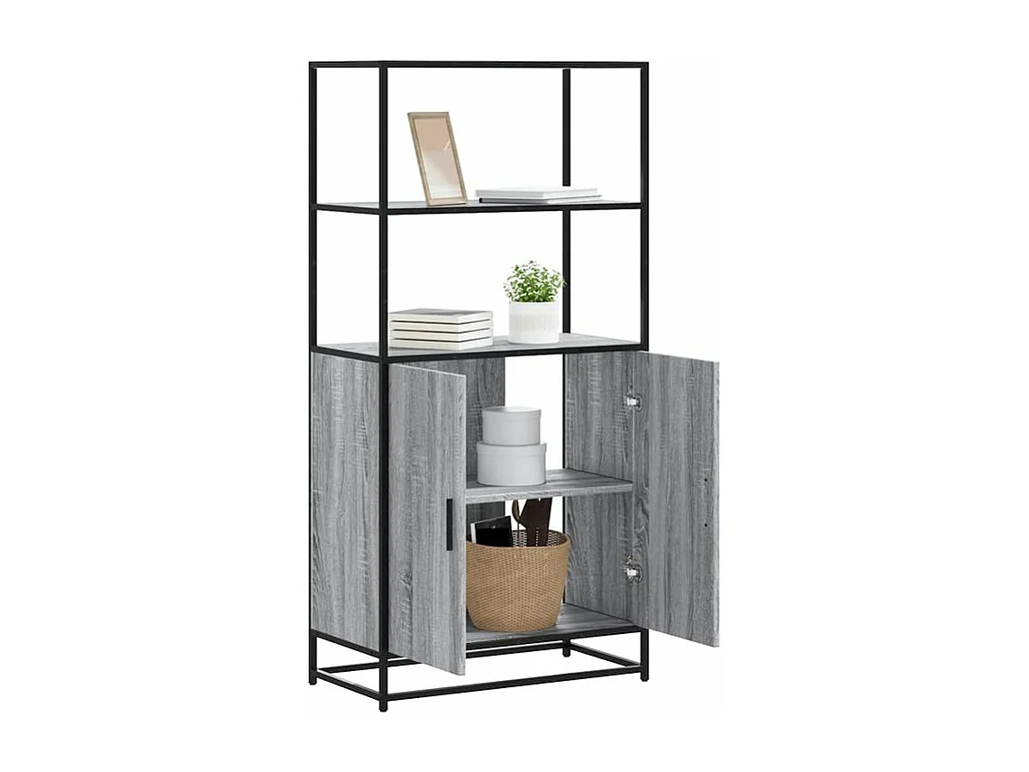 Buffet haut sonoma gris 68x35x139 bois d'ingénierie et métal