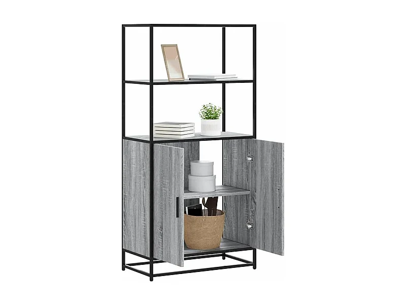 Buffet haut sonoma gris 68x35x139 bois d'ingénierie et métal