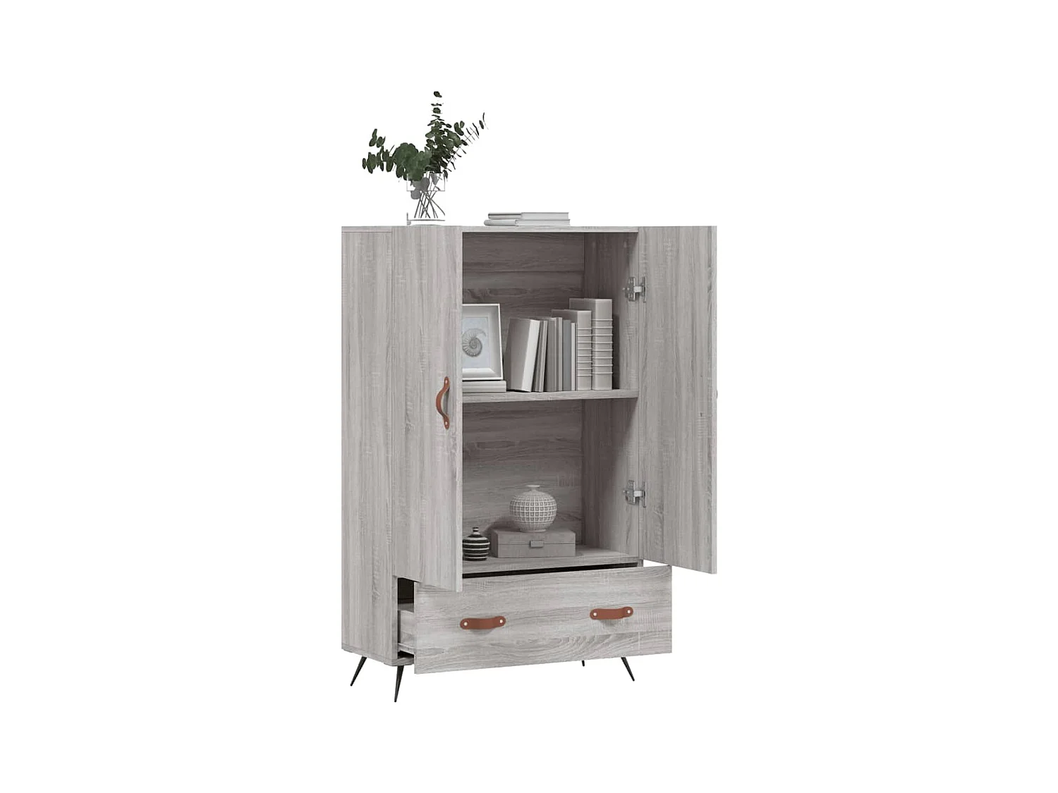 Buffet haut sonoma gris 69,5x31x115 bois d'ingénierie