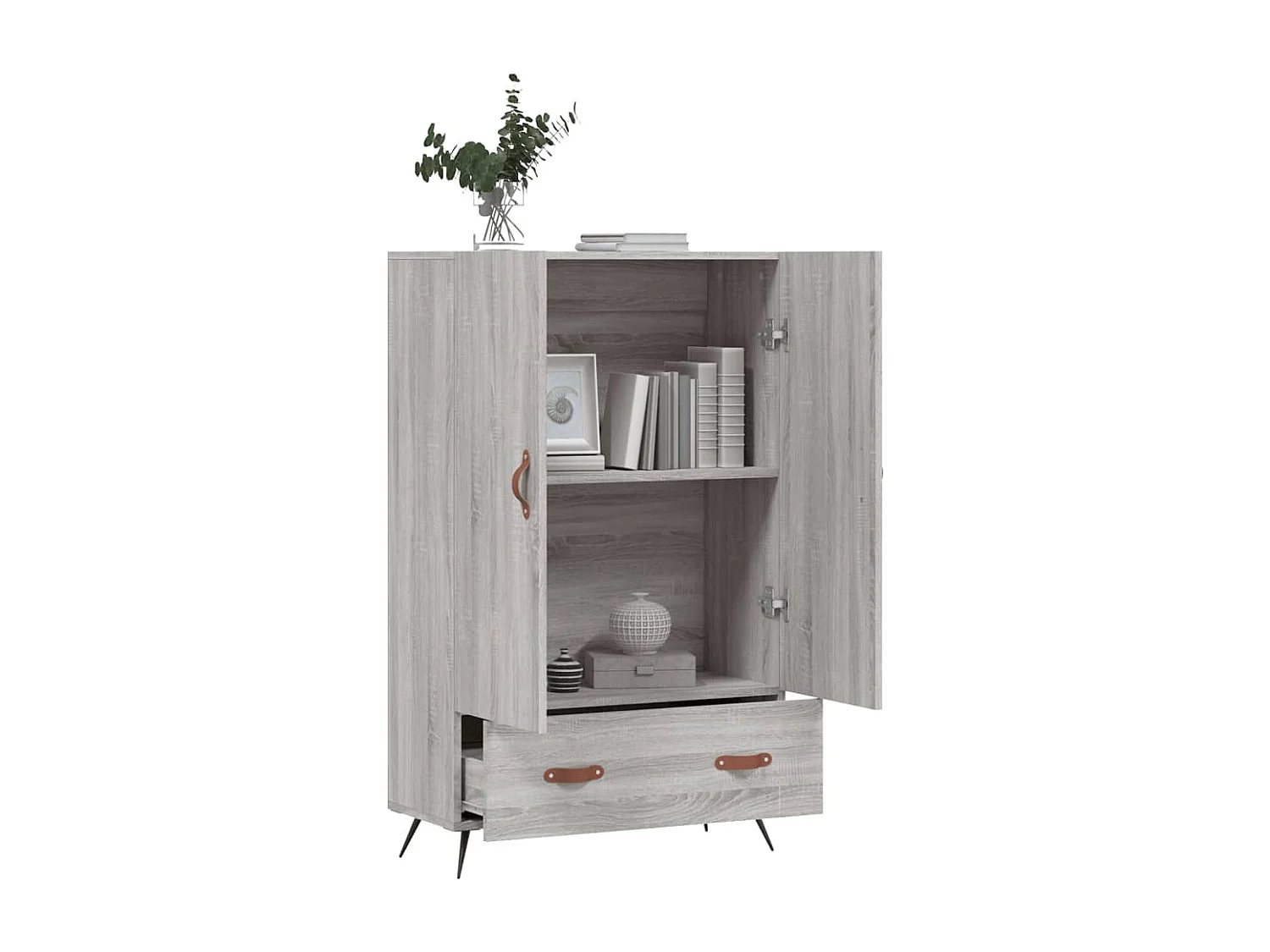 Buffet haut sonoma gris 69,5x31x115 bois d'ingénierie