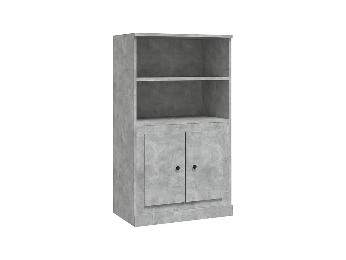 Buffet haut gris béton 60x35,5x103,5 bois d'ingénierie