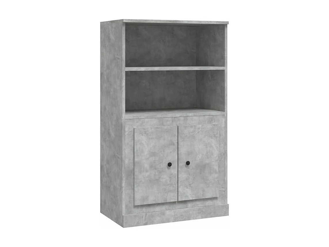 Buffet haut gris béton 60x35,5x103,5 bois d'ingénierie