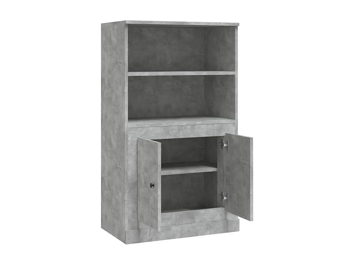 Buffet haut gris béton 60x35,5x103,5 bois d'ingénierie