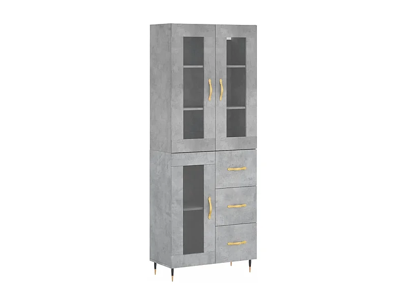 Buffet haut Gris béton 69,5x34x180 Bois d'ingénierie