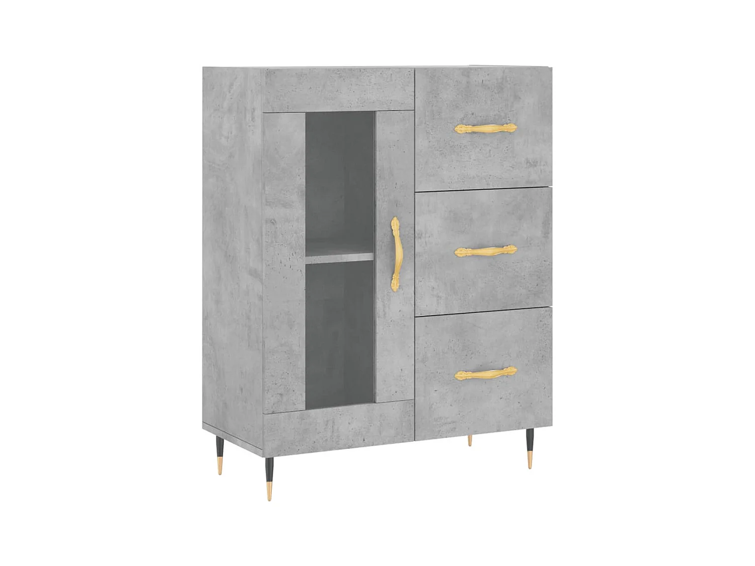 Buffet haut Gris béton 69,5x34x180 Bois d'ingénierie