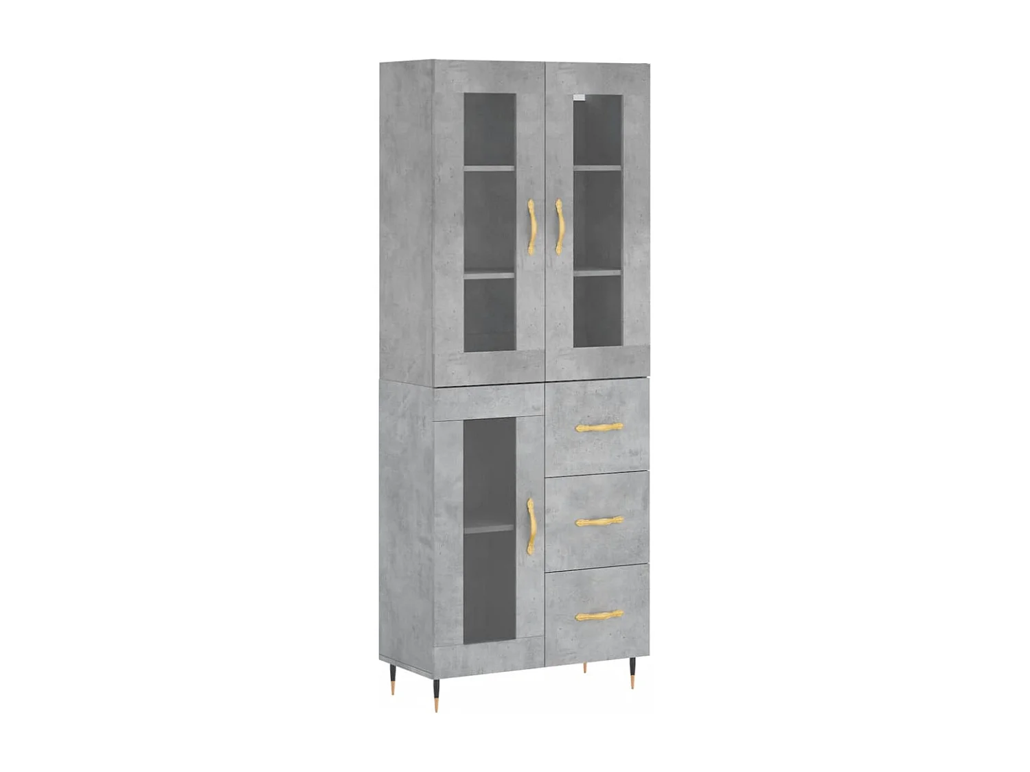 Buffet haut Gris béton 69,5x34x180 Bois d'ingénierie