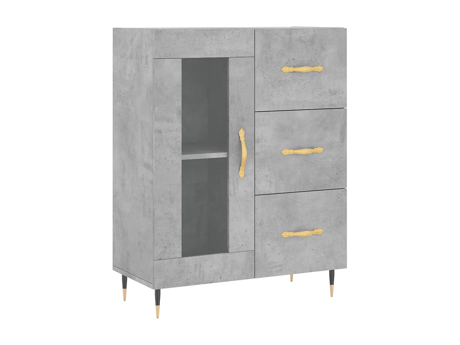 Buffet haut Gris béton 69,5x34x180 Bois d'ingénierie