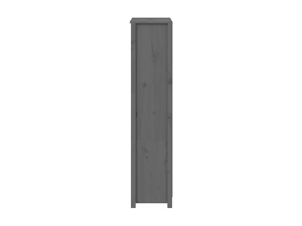 Buffet haut Gris 80x35x154 Bois massif de pin