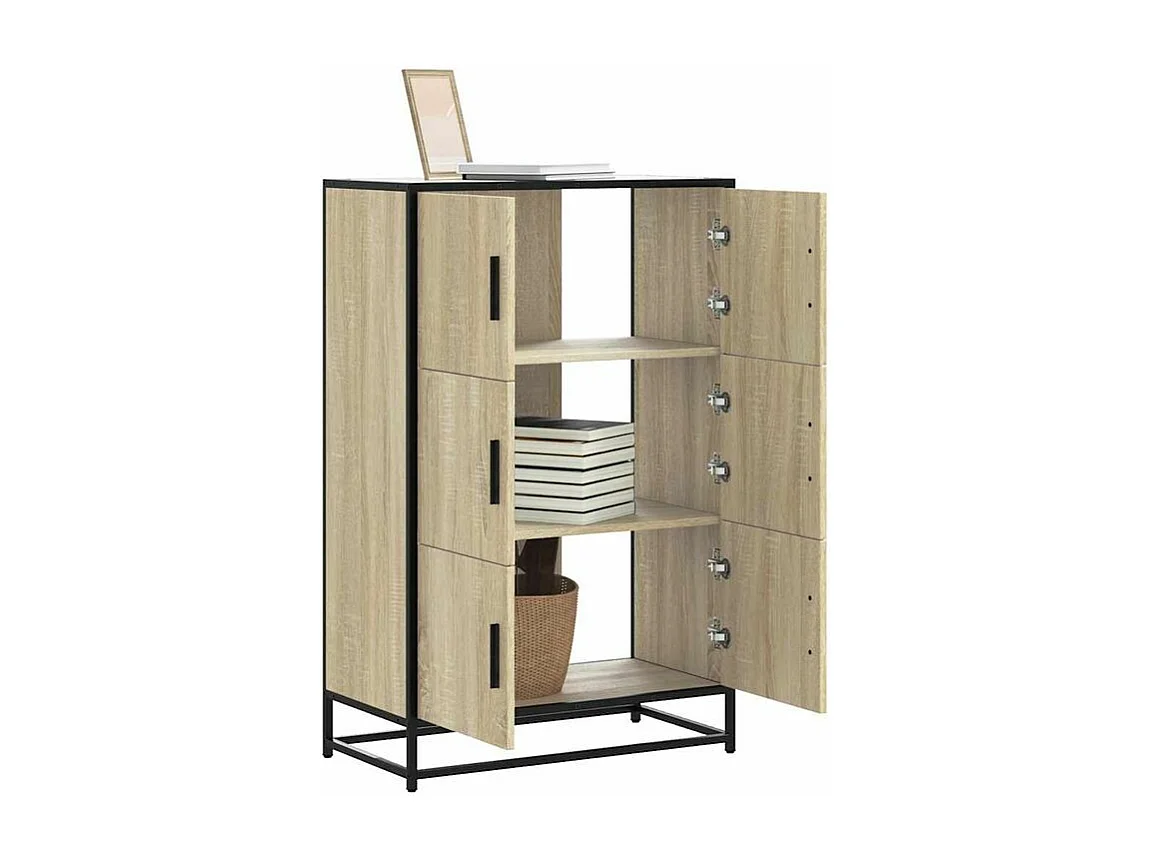 Buffet haut chêne sonoma 68x35x106,5 bois ingénierie métal