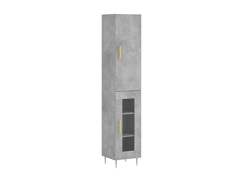 Buffet haut Gris béton 34,5x34x180 Bois d'ingénierie