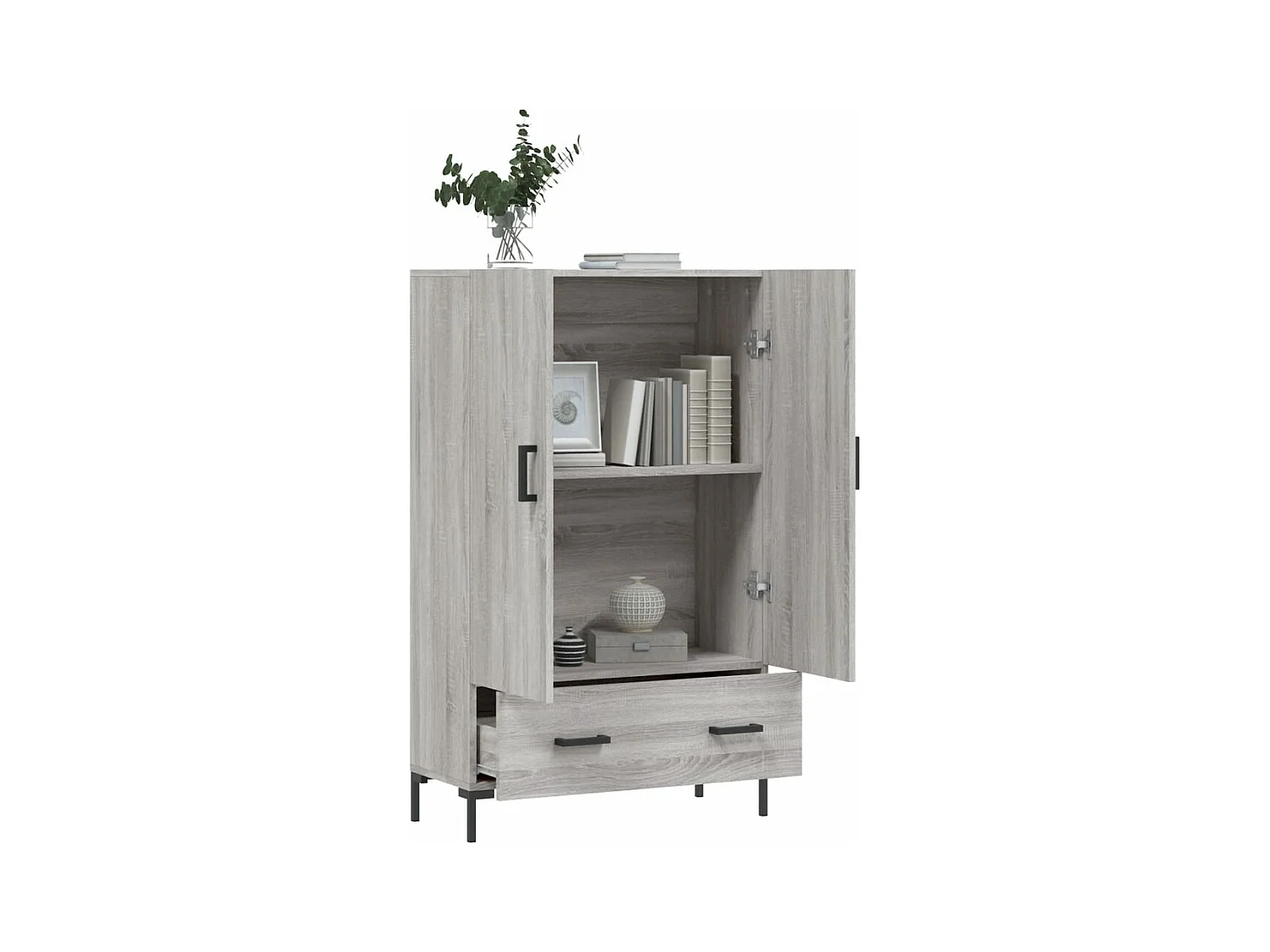 Buffet haut sonoma gris 69,5x31x115 bois d'ingénierie