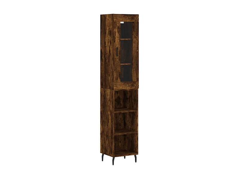 Buffet haut Chêne fumé 34,5x34x180 Bois d'ingénierie