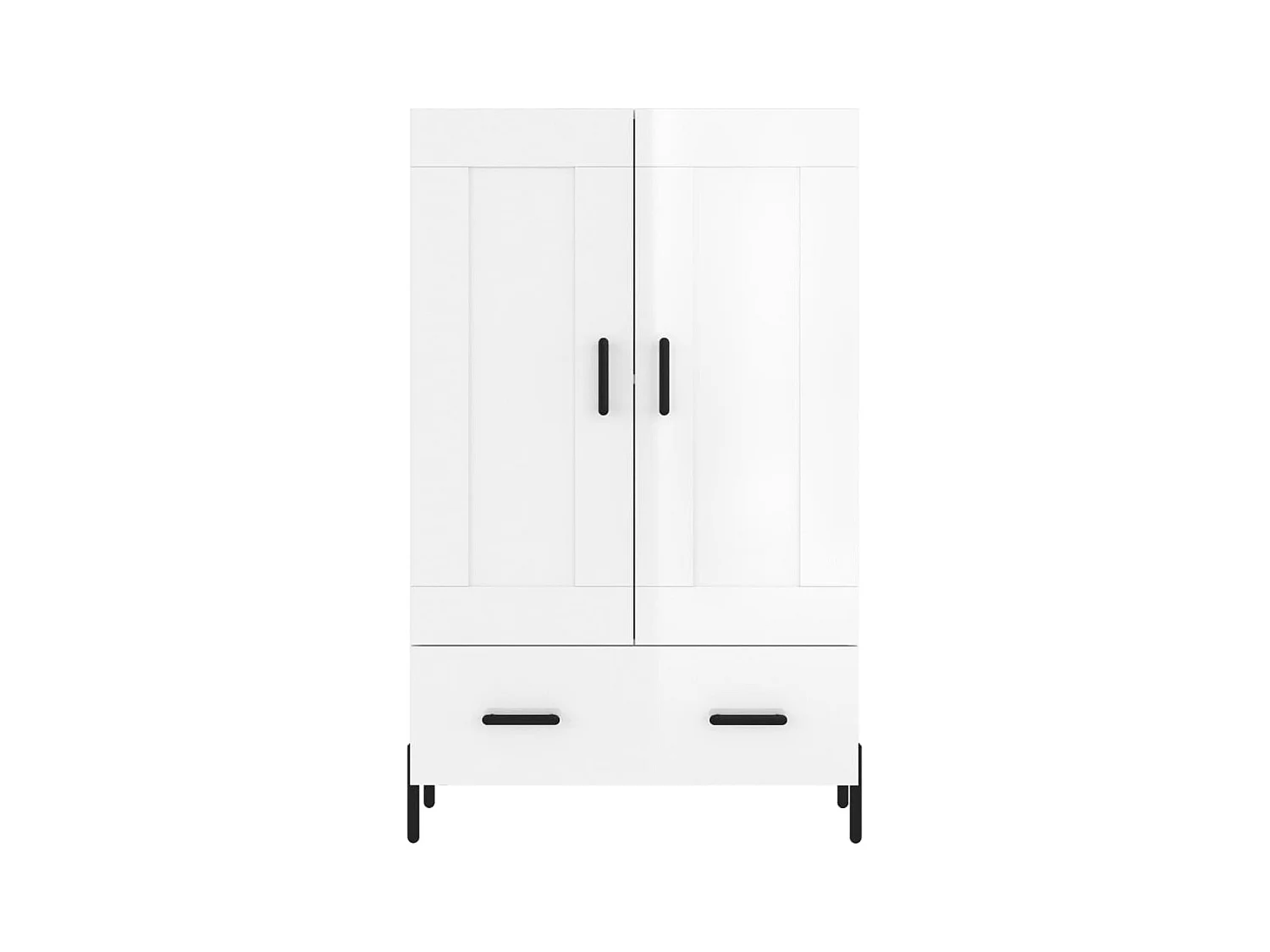 Buffet haut blanc brillant 69,5x31x115 bois d'ingénierie
