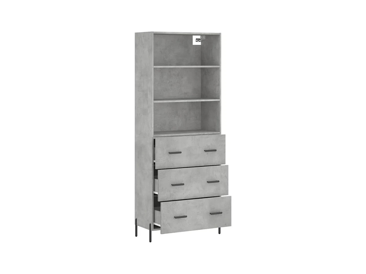 Buffet haut Gris béton 69,5x34x180 Bois d'ingénierie
