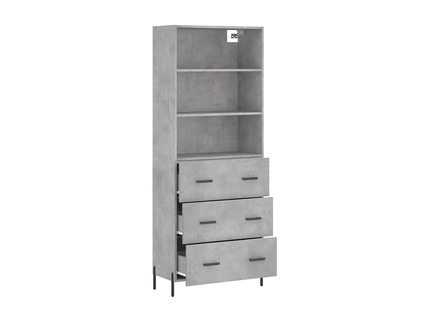 Buffet haut Gris béton 69,5x34x180 Bois d'ingénierie