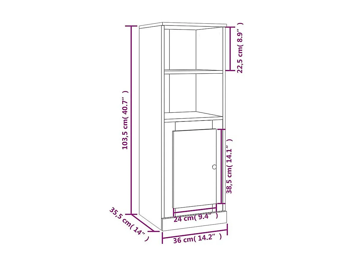 Buffet haut chêne sonoma 36x35,5x103,5 bois d'ingénierie