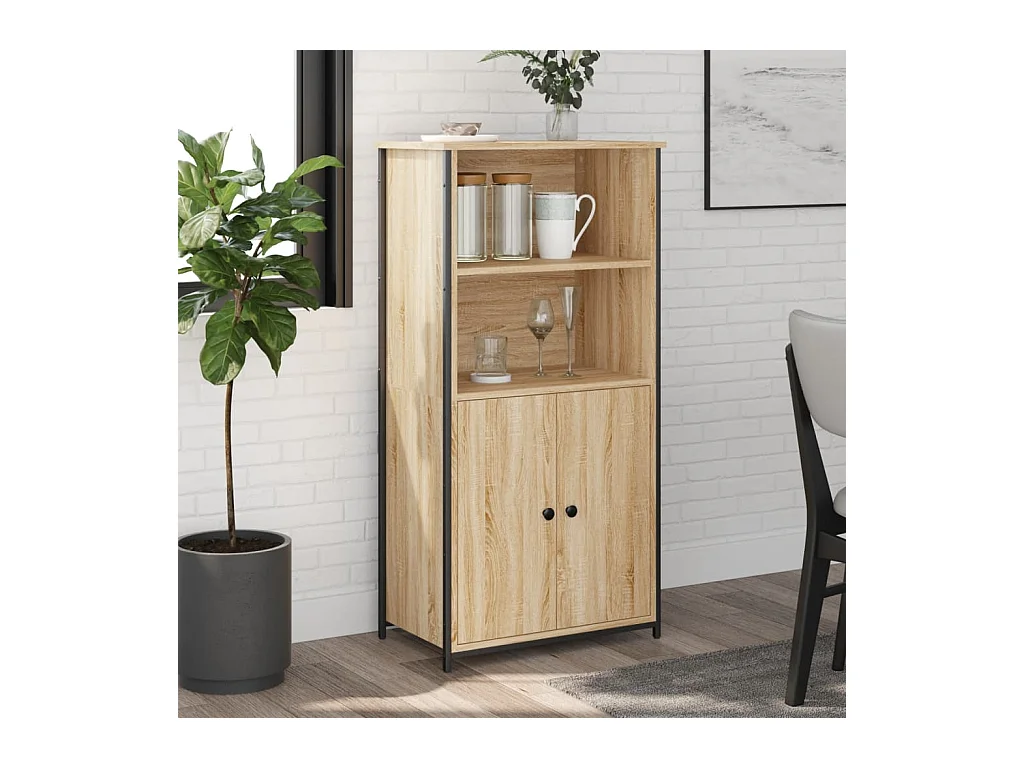 Buffet haut chêne sonoma 62x36x121,5 bois d'ingénierie