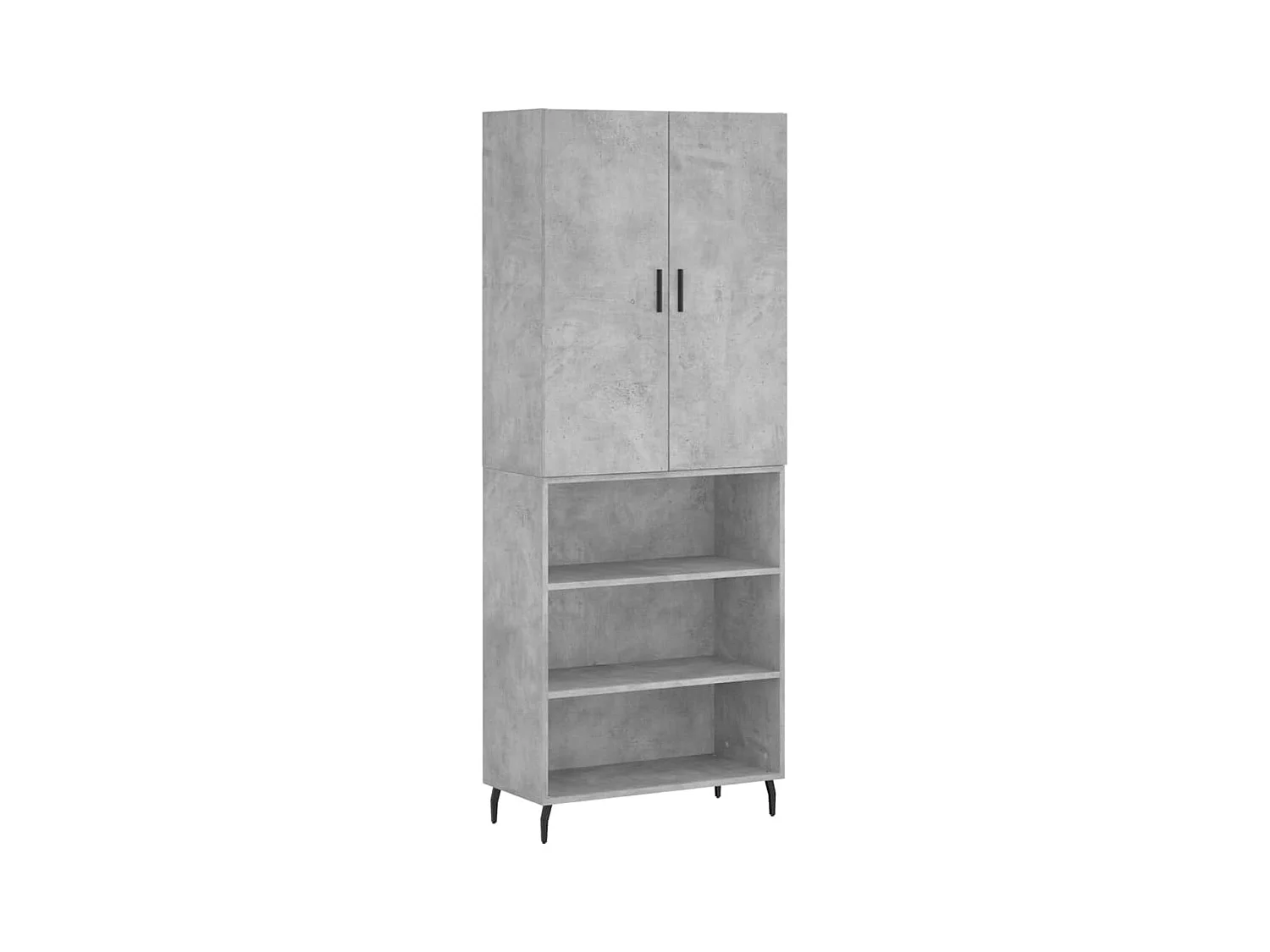 Buffet haut Gris béton 69,5x34x180 Bois d'ingénierie