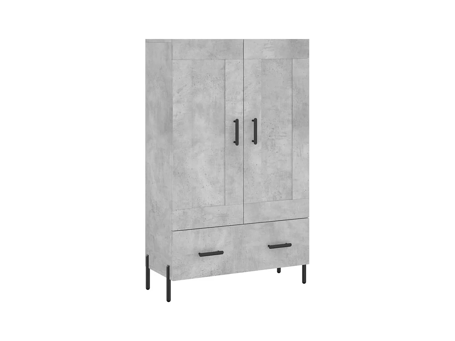 Buffet haut gris béton 69,5x31x115 bois d'ingénierie