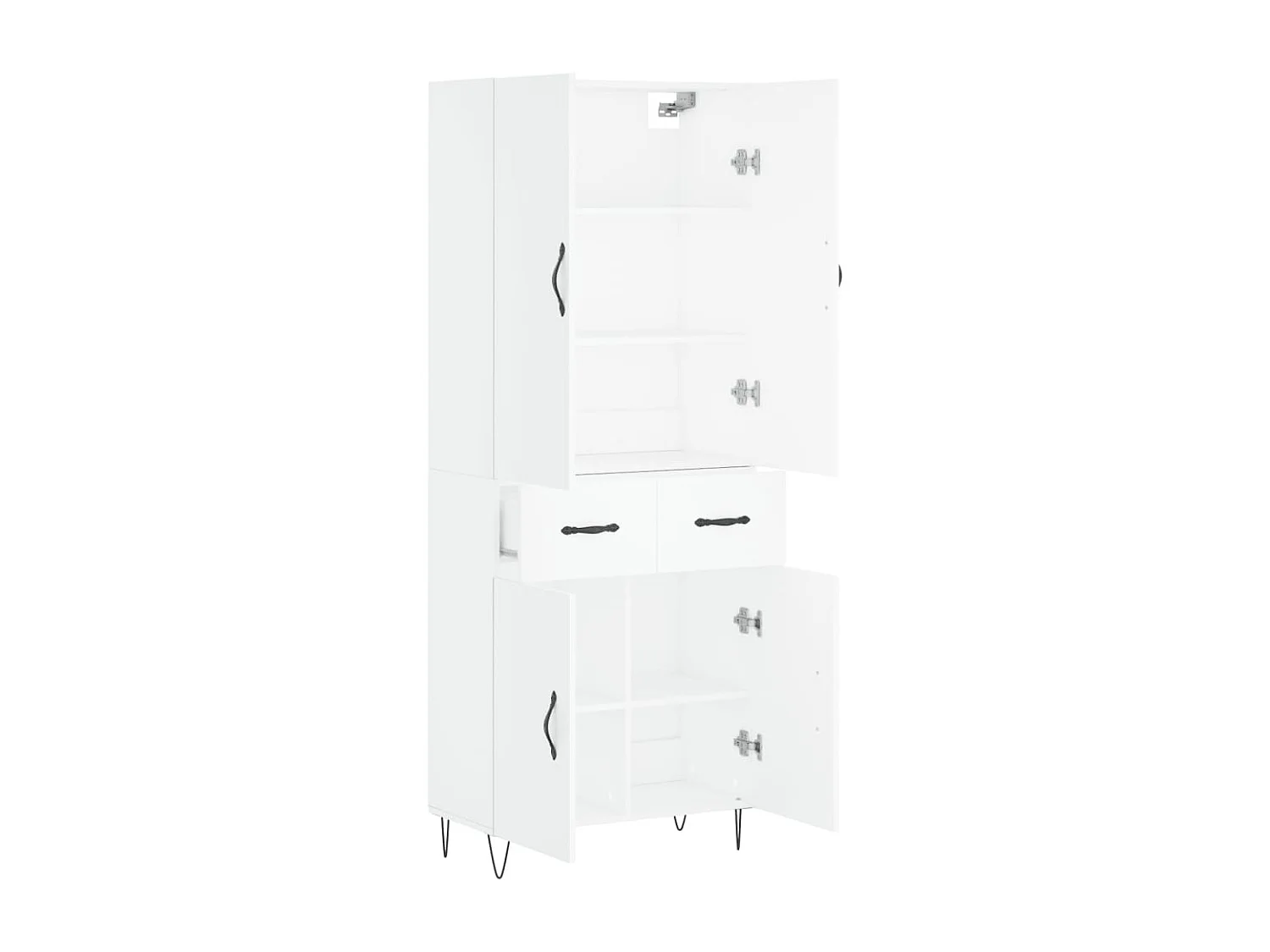 Buffet haut Blanc 69,5x34x180 Bois d'ingénierie