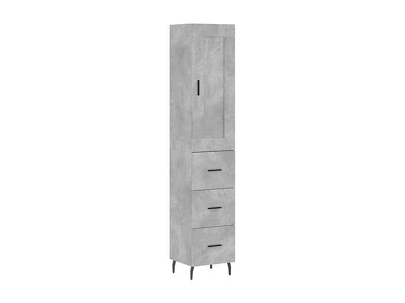 Buffet haut Gris béton 34,5x34x180 Bois d'ingénierie
