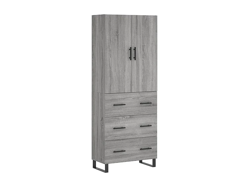 Buffet haut Sonoma gris 69,5x34x180 Bois d'ingénierie