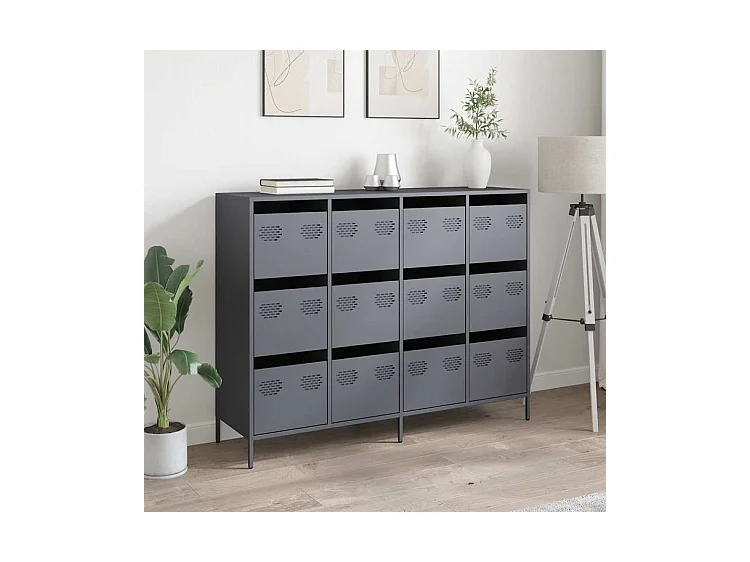 Buffet anthracite 135x39x103,5 acier laminé à froid