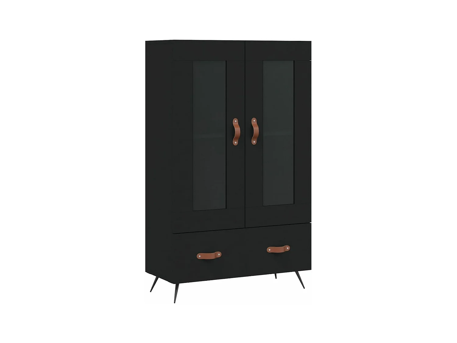 Buffet haut noir 69,5x31x115 bois d'ingénierie