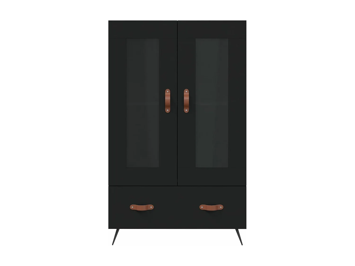 Buffet haut noir 69,5x31x115 bois d'ingénierie