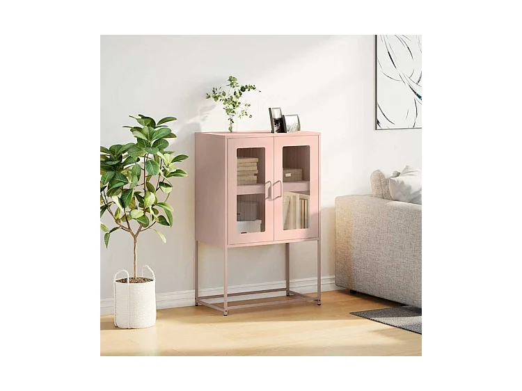 Buffet haut rose 68x39x107 acier